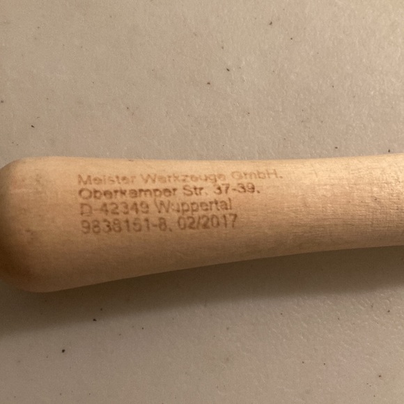 German made Orange Metal Ice Cream Scoop With Wood Handle - Picture 5 of 6